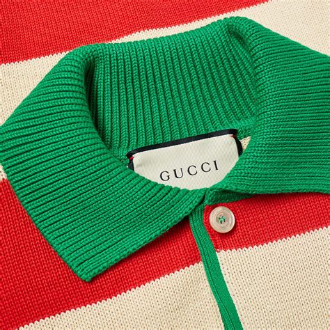 gucci red and green striped shirt|red gucci polo.